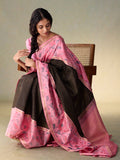 Black Korvai with Pink Ikat Zari