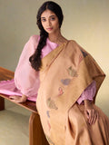 Birds on the Border Silk Saree in Beige