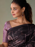 Vanasingaram Art Deco in Black Pink Zari
