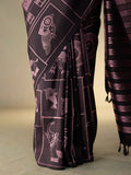 Vanasingaram Art Deco in Black Pink Zari