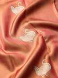 Eternal Swan Motif in Red & Gold Zari