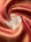 Eternal Swan Motif in Red & Gold Zari