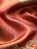 Eternal Swan Motif in Red & Gold Zari