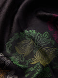 Floral Border in Black Zari