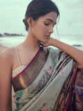 Sea Turtle’s Woven in Gold Zari with Antique Zari Border