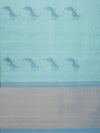 Feather Border in Pale Teal & Zari