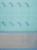 Feather Border in Pale Teal & Zari