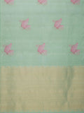 Butterfly Border in Fern Green & Gold Zari