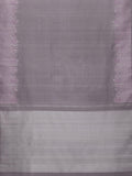 Floral Field Border in Slate Grey & Silver Zari