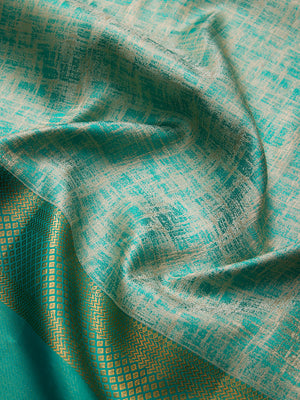Abstract Texture in  Light Sapphire & Gold Zari