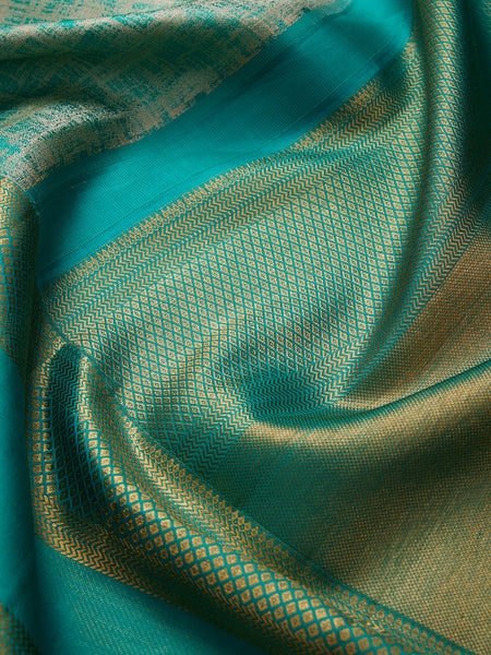 Abstract Texture in  Light Sapphire & Gold Zari