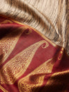 Abstract Texture in Ivory & Maroon