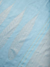 Leaf Border in Pastel Blue & Silver Zari