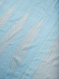 Leaf Border in Pastel Blue & Silver Zari