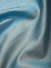 Leaf Border in Pastel Blue & Silver Zari