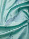 Feather Border in Pale Teal & Zari