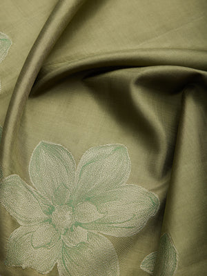 Floral Border in Pickle Green & Taffy Pink