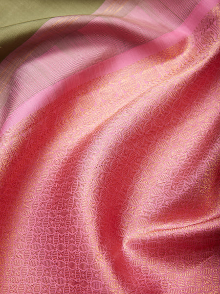 Floral Border in Pickle Green & Taffy Pink