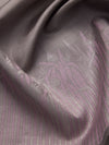 Floral Field Border in Slate Grey & Silver Zari