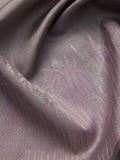 Floral Field Border in Slate Grey & Silver Zari