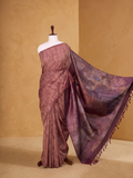 Brown Coffee Kalamkari Silk Linen