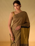 Bumblebee Pink Ivy Black Seer Lines in Silk & Zari