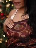 Christmas Sweets Saree in Maroon Silk