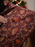 Christmas Sweets Saree in Maroon Silk