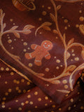 Christmas Sweets Saree in Maroon Silk