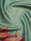 Wavy Border brocade in Turquoise and Shades of Pink