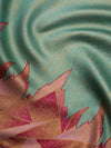 Wavy Border brocade in Turquoise and Shades of Pink