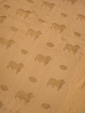 Pichwai Cow’s Woven in Cream and Silk Fast Gold