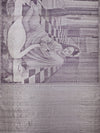Art of a lady caressing a swan woven in Silver