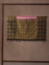 Windowpane Checks Woven In Creamy Pink Pure Kanchipuram Silk Saree with Gold Zari