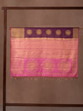 Kanchi Pattern Woven In Regal Purple Pure Kanchipuram Silk Saree with Gold Zari