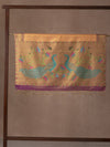 Colourful Floral Vine Woven In Fandango Orange Kanchipuram Silk Saree with Gold Zari