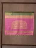 Mazy Peacock With Concealed Creeper Woven In Sage Green Pure Kanchipuram Silk Saree with Gold Zari