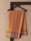 Colourful Floral Vine Woven In Fandango Orange Kanchipuram Silk Saree with Gold Zari
