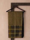 Windowpane Checks Woven In Creamy Pink Pure Kanchipuram Silk Saree with Gold Zari