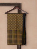 Windowpane Checks Woven In Amethyst Purple Pure Kanchipuram Silk Saree with Gold Zari