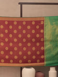 Digital Photo Woven In Bottle Green Pure Kanchipuram Silk Saree with Gold Zari