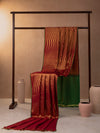 Rudraksha Motif Woven In Bridal Red Pure Kanchipuram Silk Saree with Gold Zari