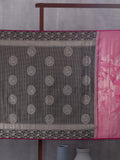 Digital Photo Woven In Black Pure Kanchipuram Silk Saree with Silver Zari