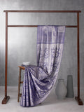 Classical Art Woven In Electric Purple Pure Kanchipuram Silk Saree with Silver Zari