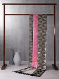 Diamond Pattern Woven In Taffy Pink Pure Kanchipuram Silk Saree with Silver Zari