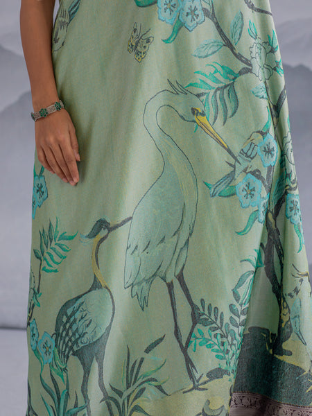 Chinoiserie Art Woven in Chateaux Green