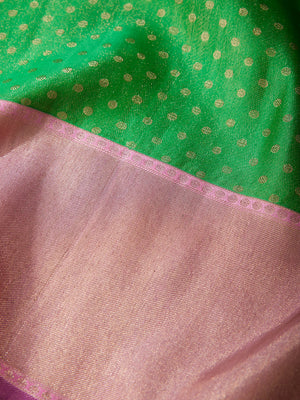 Polka Dots Woven in Antique Zari