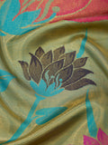 Lotus Garden Woven Diagonally in Pure Silver and Pure Gold