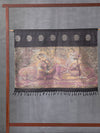 Radha Krishna Pallu on Black Silk Saree with Damask Motifs